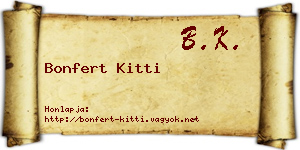 Bonfert Kitti névjegykártya